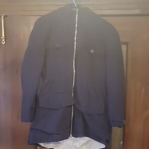 H&M Girls Navy Blue Zip Up Jacket, Medium Weight, Removable Hood, 4 Front Pocket